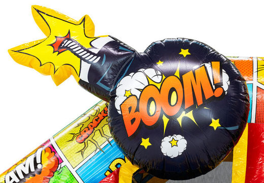 Bommetje boven op Slide combo springkussen thema comic